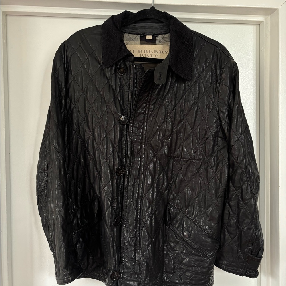 Burberry Brit Men's Lamb skin Leather Quilted Jacket